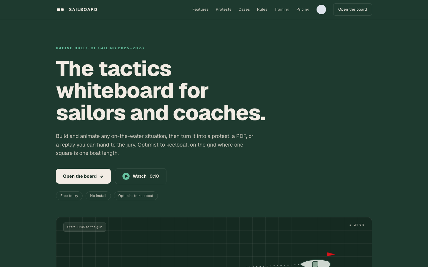sailboard.app — the tactics whiteboard for sailors and coaches